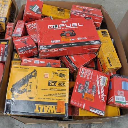 DeWalt-and-Milwaukee-Tool-Pallets Mixed DeWalt & Milwaukee Tool Box
